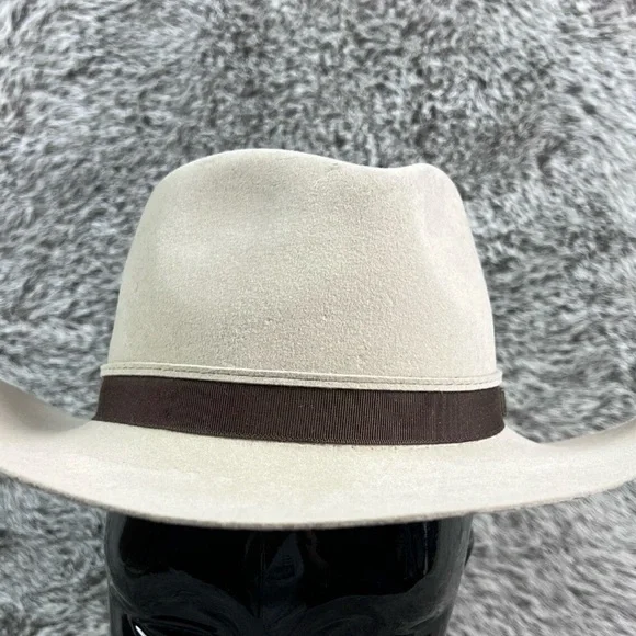 Italy Panizza Kanguroo Fedora Hat Rabbit Fur Felt Hamilton Waterproof 54 or6 3/4 - Picture 7 of 8